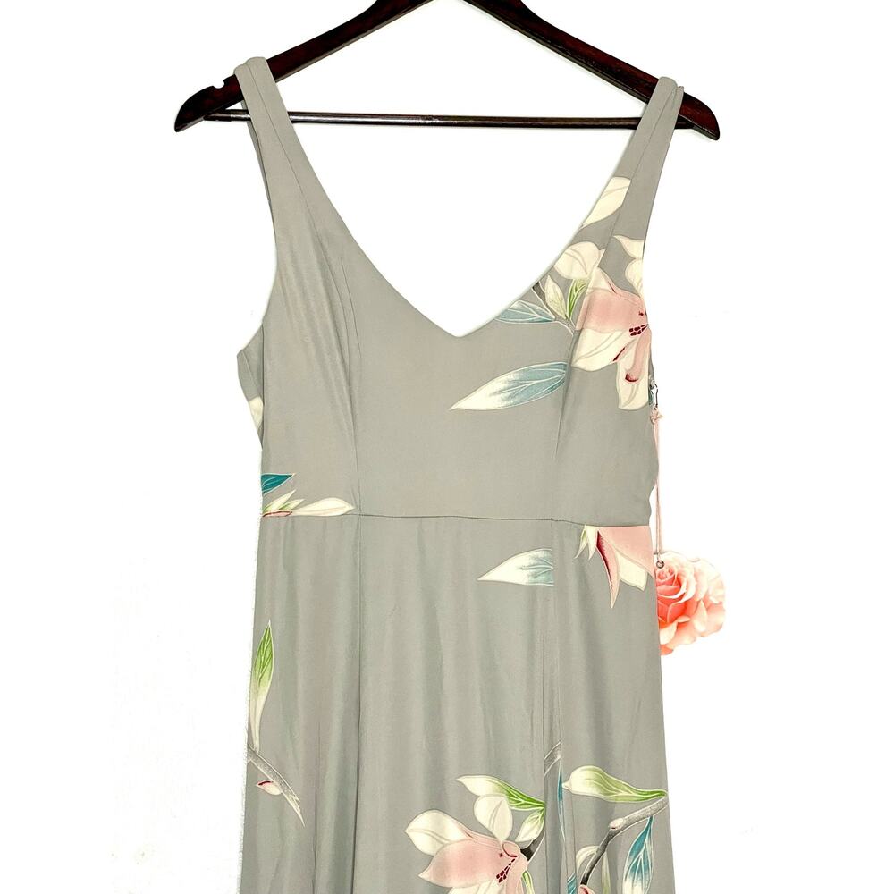 Show Me Your Mumu Jenn Maxi Dress Dove Grey Chiffon Size Small - Picture 7 of 9
